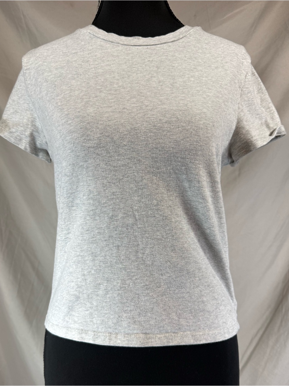 Abercrombie & Fitch Soft A&F Essentials Baby Tee Heather Gray - Size Medium